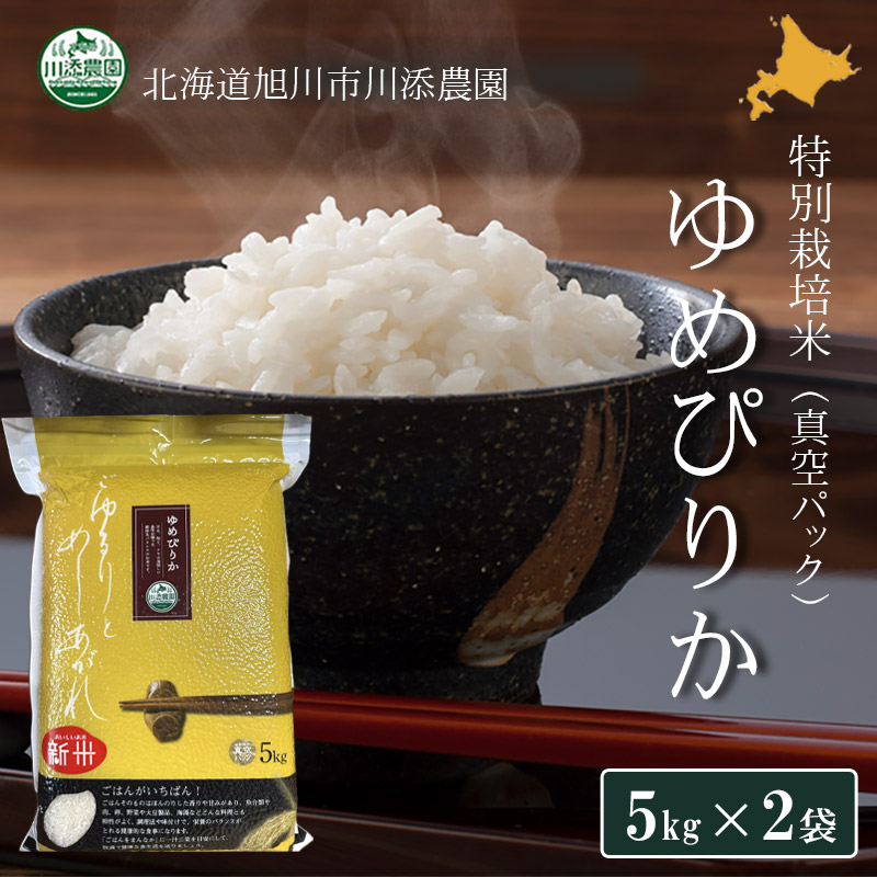 【予約受付中】ゆめぴりか 特別栽培米  白米（真空パック5kg×2） 令和7年度北海道産【旭川 川添農園】