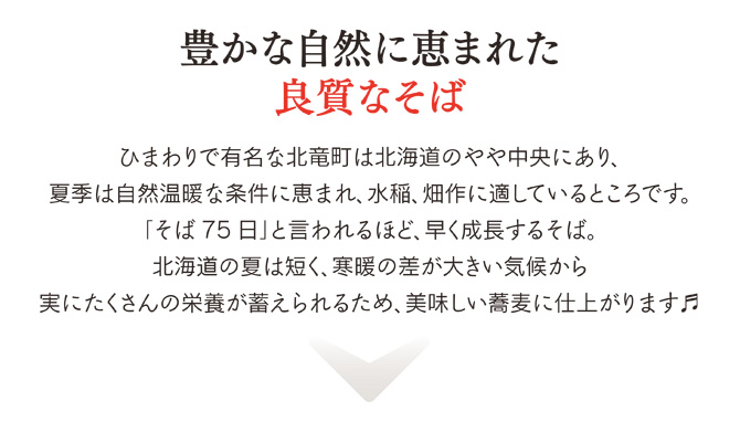 北竜町はひまわりで有名ですが、豊かな自然に恵まれ良質なそばの産地でもあります。