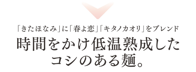 時間をwかけて低温熟成したコシのある麺