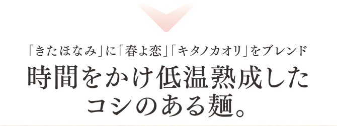 時間をwかけて低温熟成したコシのある麺