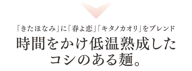 時間をwかけて低温熟成したコシのある麺