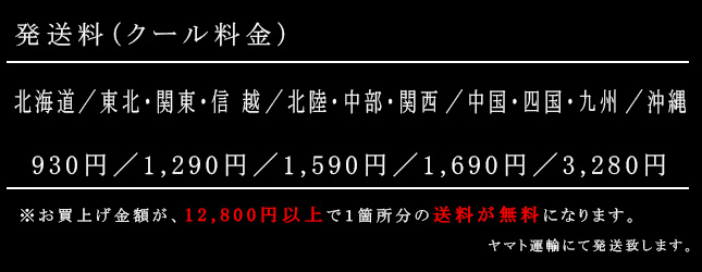 中井英策商品の発送料表