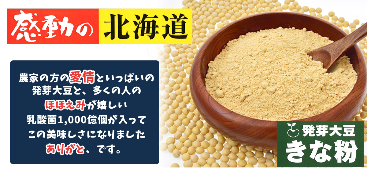 感動の北海道 発芽大豆きな粉 60ｇ【中村食品産業】
