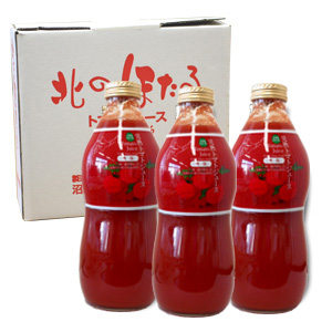 沼田町北のほたる 無塩完熟トマトジュース 800ml×3本セット (化粧箱入)