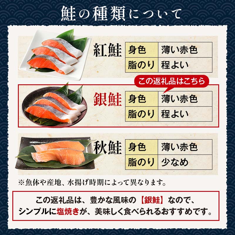 「銀鮭」は適度に脂乗っていて、ツヤツヤしているのが特徴です。