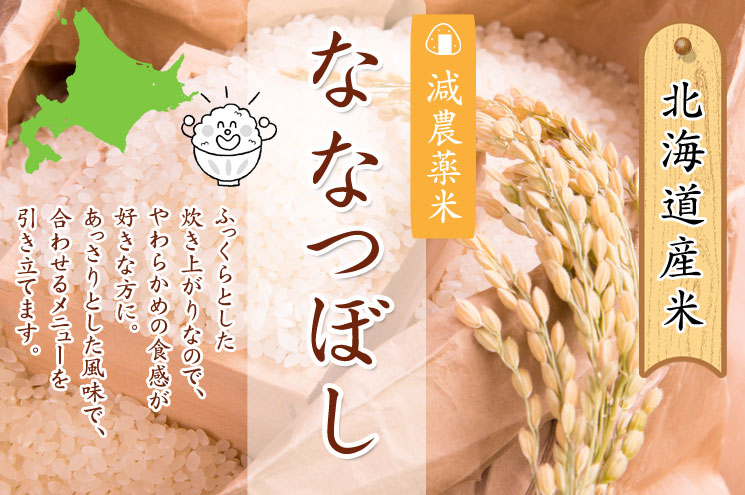 北海道産 減農薬米ななつぼし【あじわいの里 中野商店 三角山市場】