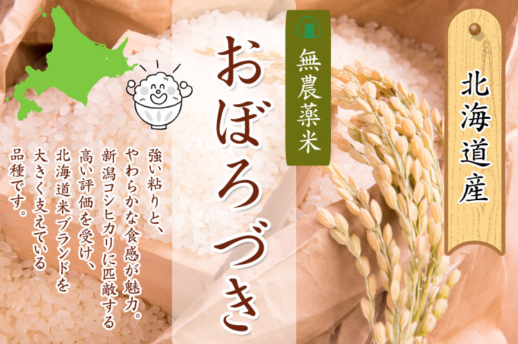 北海道産 無農薬米おぼろづき【あじわいの里 中野商店 三角山市場】