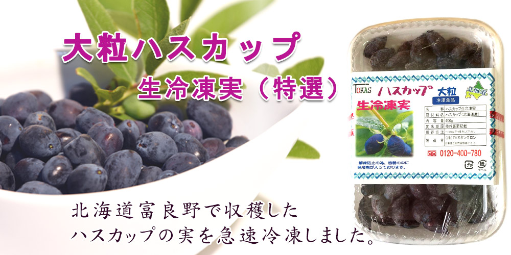 大粒ハスカップ生冷凍実（特選）400ｇ 北海道富良野産【TKSタングロン】